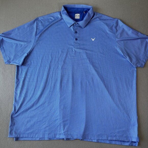 Callaway shirt Mens 4XL Blue Short Sleeve Opti Dri Polo Performance Golf - Picture 1 of 12